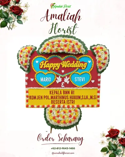 Karangan Papan Bunga Pernikahan di Tibubeneng